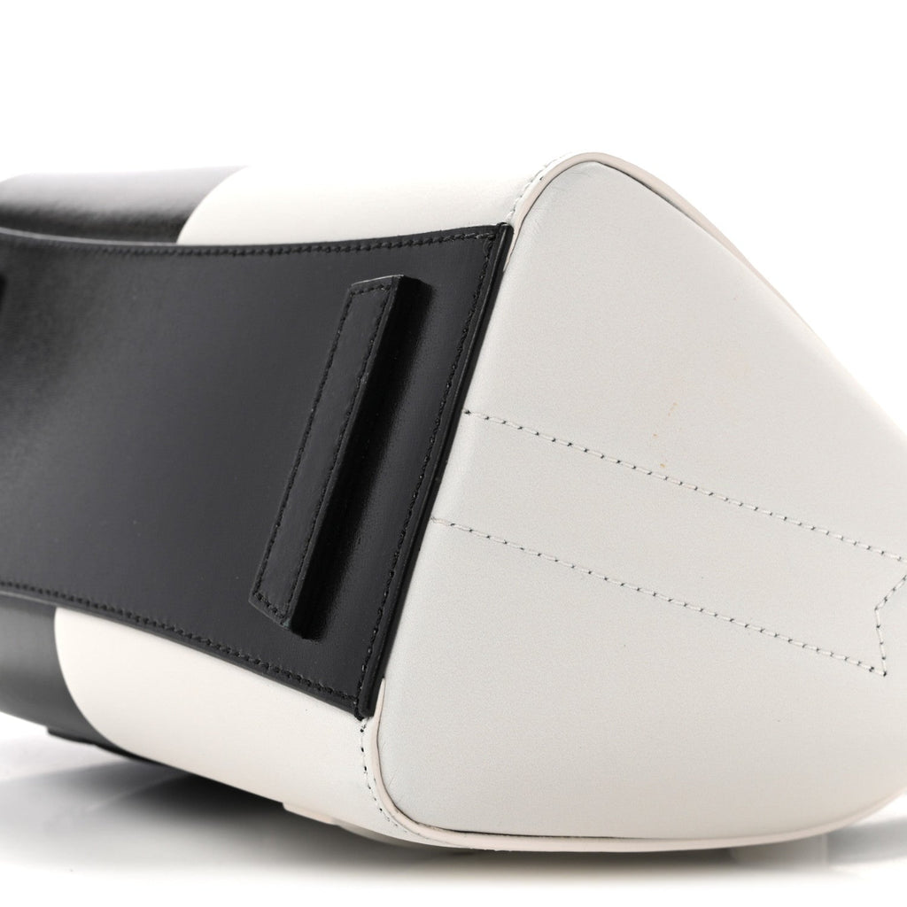 Box Calfskin Mini Lock Antigona Shoulder Bag Black White