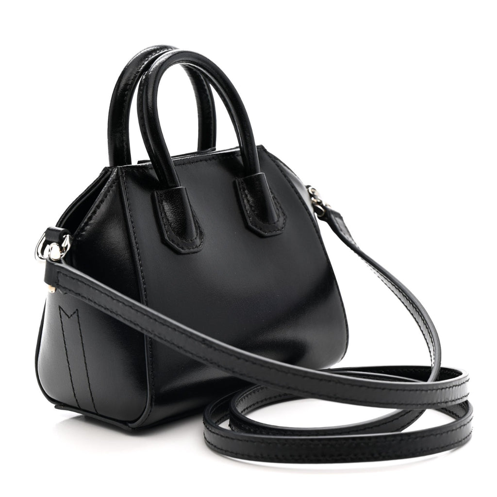 Shiny Lord Calfskin Micro Antigona Black