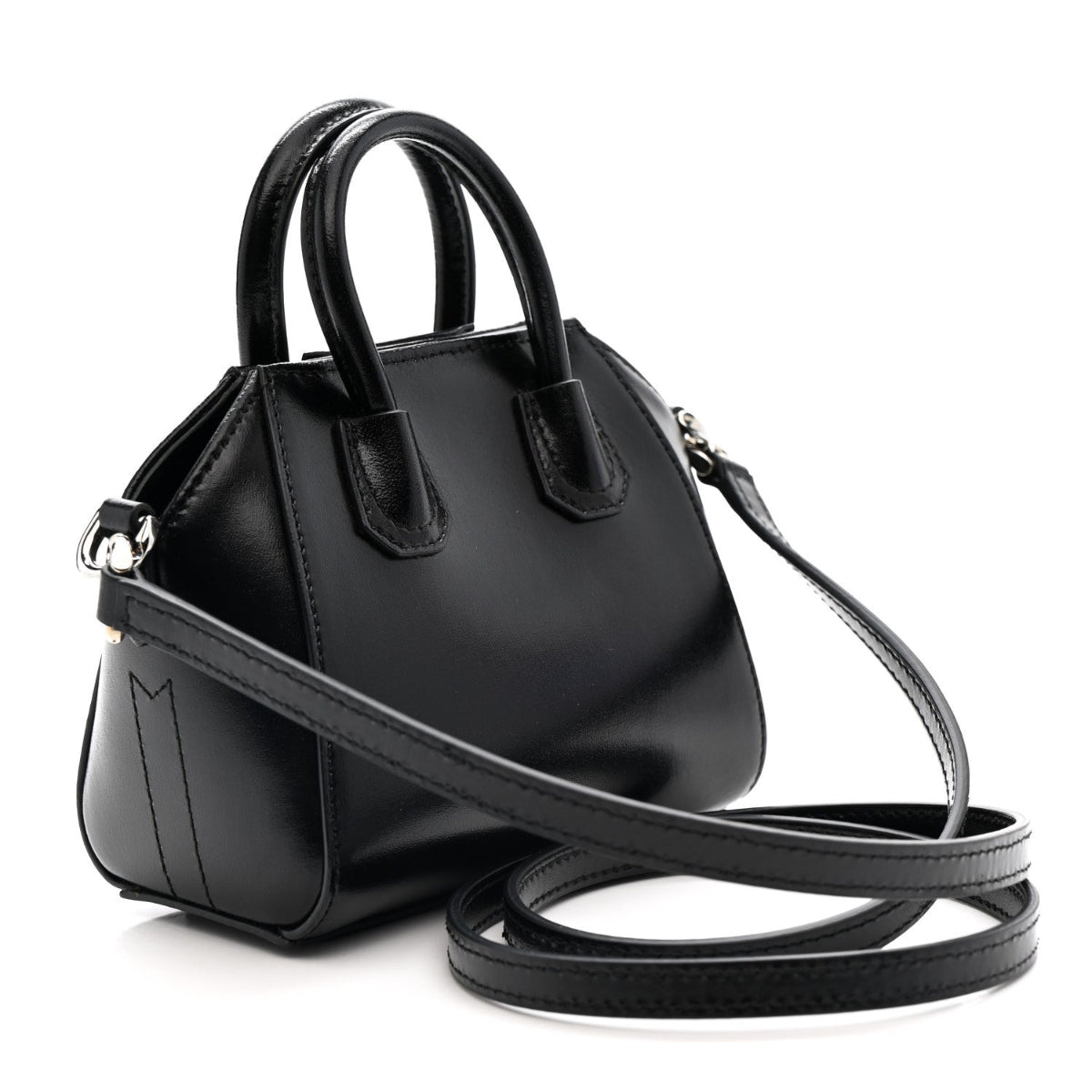 Shiny Lord Calfskin Micro Antigona Black