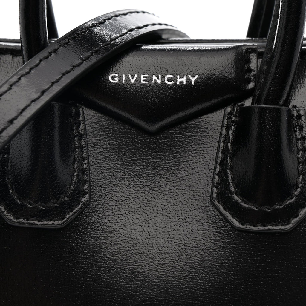 Shiny Lord Calfskin Micro Antigona Black