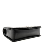 Glazed Calfskin Large Boy Flap Black