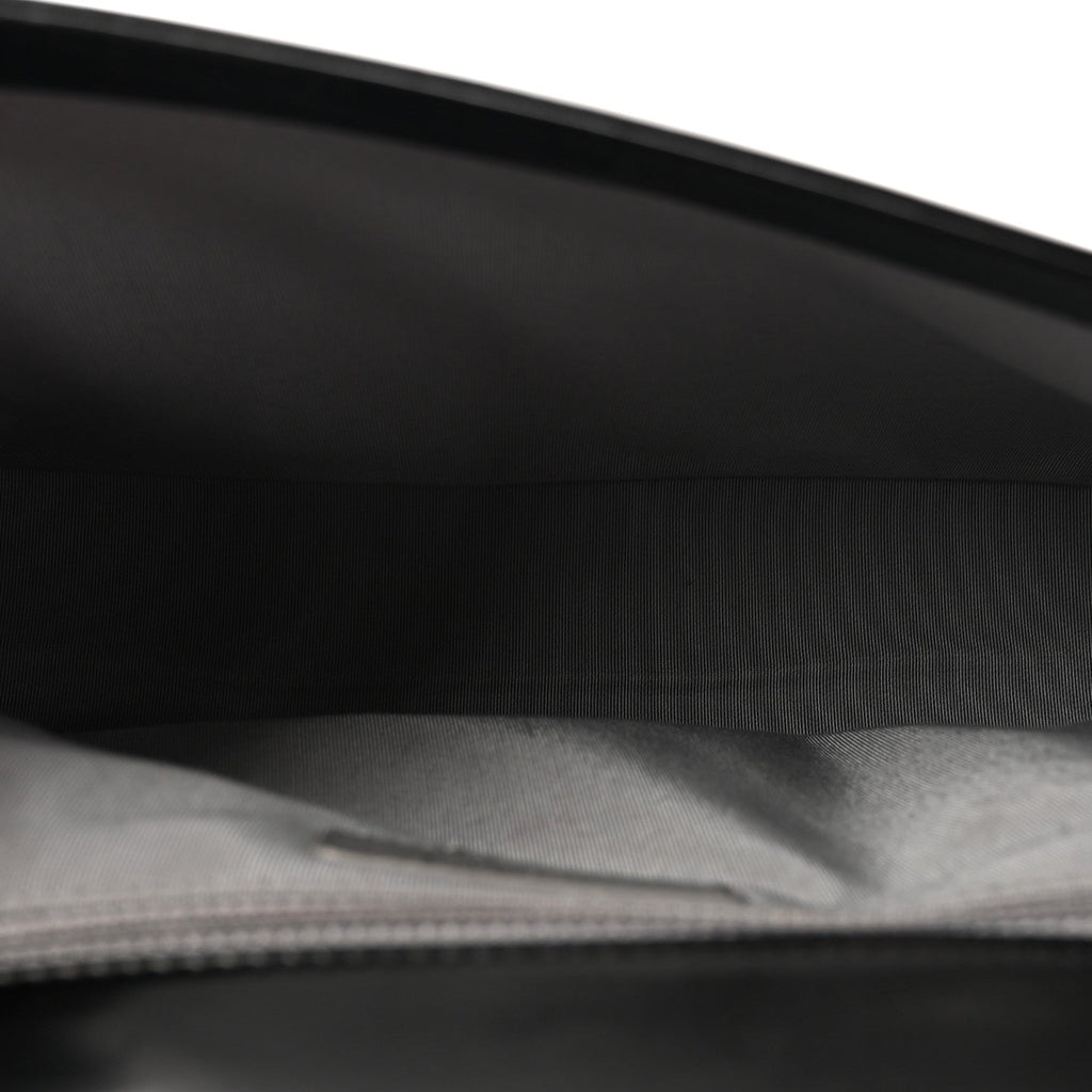Glazed Calfskin Large Boy Flap Black