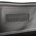 Glazed Calfskin Large Boy Flap Black