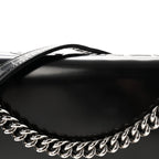 Glazed Calfskin Large Boy Flap Black
