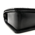 Glazed Calfskin Large Boy Flap Black