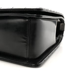 Glazed Calfskin Large Boy Flap Black