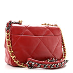 Goatskin Quilted Medium Chanel 19 Flap Red