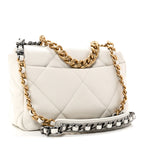 Goatskin Quilted Medium Chanel 19 Flap White