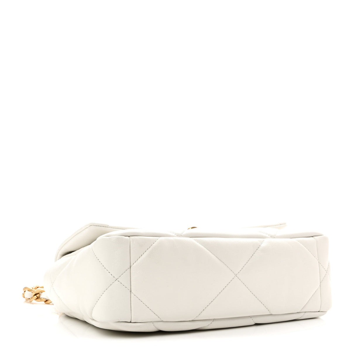 Goatskin Quilted Medium Chanel 19 Flap White