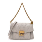 Goatskin Quilted Medium GV3 Shoulder Bag Beige