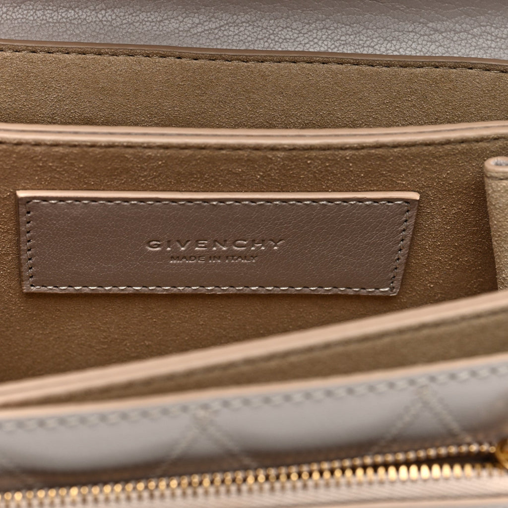 Goatskin Quilted Medium GV3 Shoulder Bag Beige