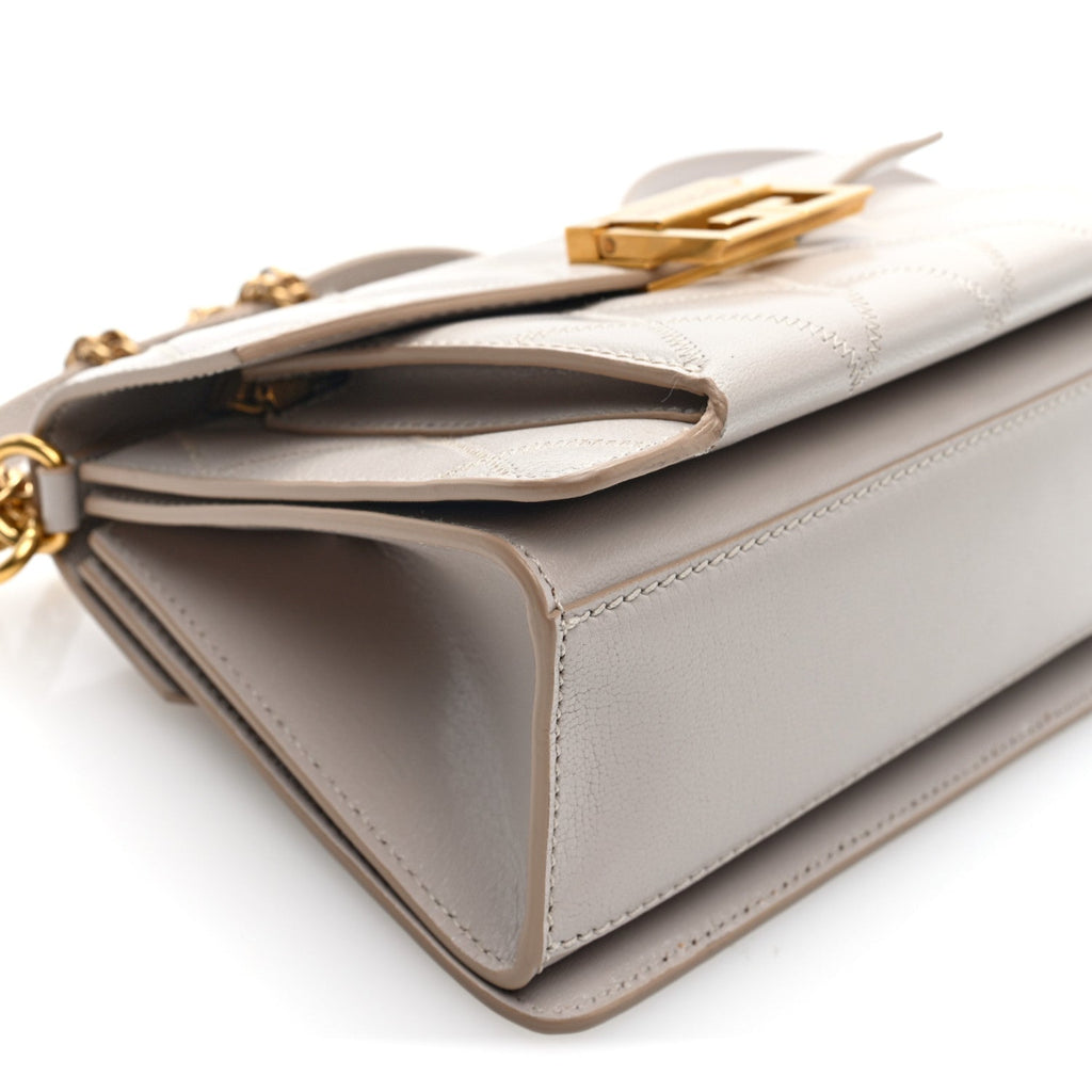 Goatskin Quilted Medium GV3 Shoulder Bag Beige
