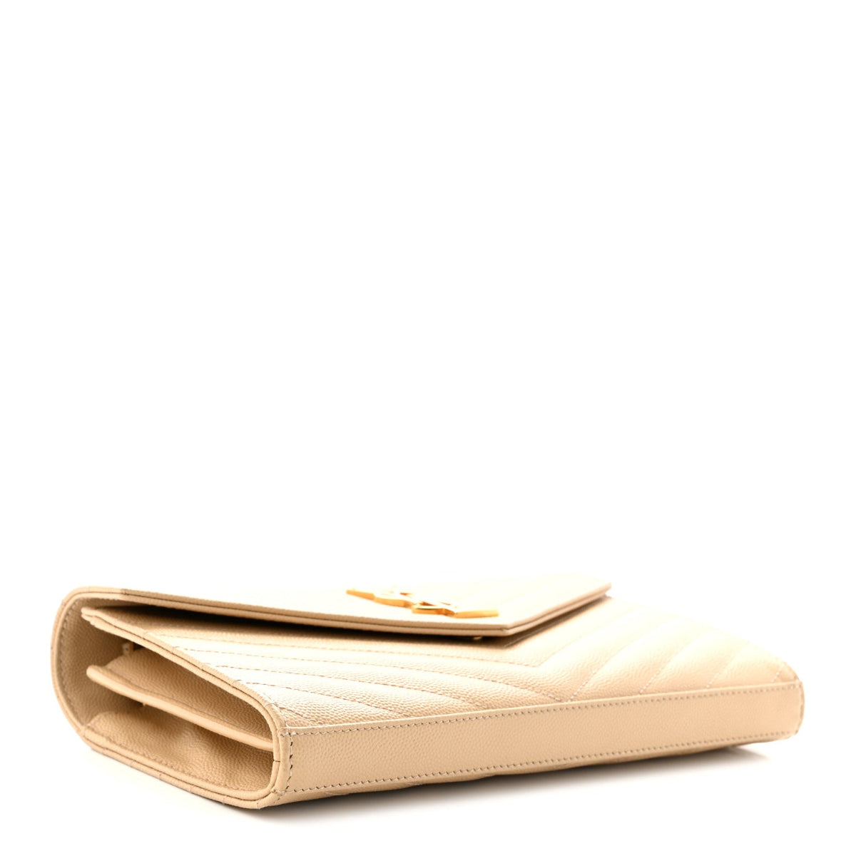 Grain De Poudre Matelasse Chevron Monogram Chain Wallet Nude Powder