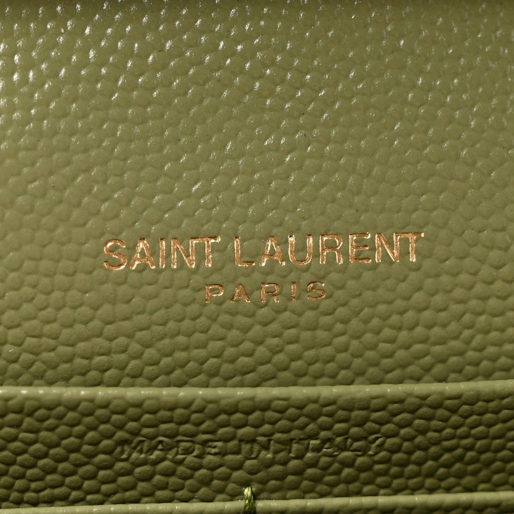 Grain De Poudre Matelasse Chevron Monogram Chain Wallet Pistachio