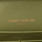Grain De Poudre Matelasse Chevron Monogram Chain Wallet Pistachio