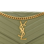 Grain De Poudre Matelasse Chevron Monogram Chain Wallet Pistachio