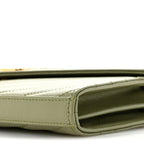 Grain De Poudre Matelasse Chevron Monogram Chain Wallet Pistachio