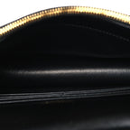 Grain De Poudre Matelasse Chevron Monogram Envelope Chain Wallet Black