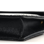 Grain De Poudre Matelasse Chevron Monogram Envelope Chain Wallet Black