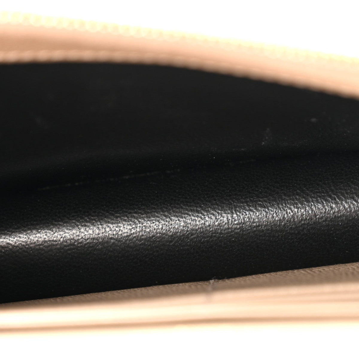 Grain De Poudre Matelasse Chevron Monogram Envelope Chain Wallet Dark Beige