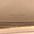 Grain De Poudre Matelasse Chevron Monogram Envelope Chain Wallet Dark Beige