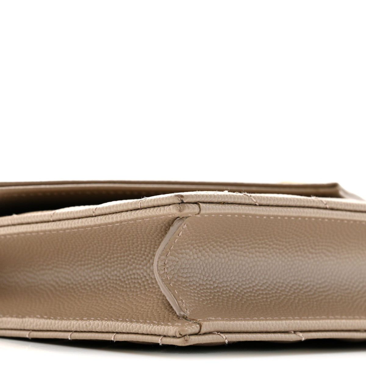 Grain De Poudre Matelasse Chevron Monogram Envelope Chain Wallet Dark Beige