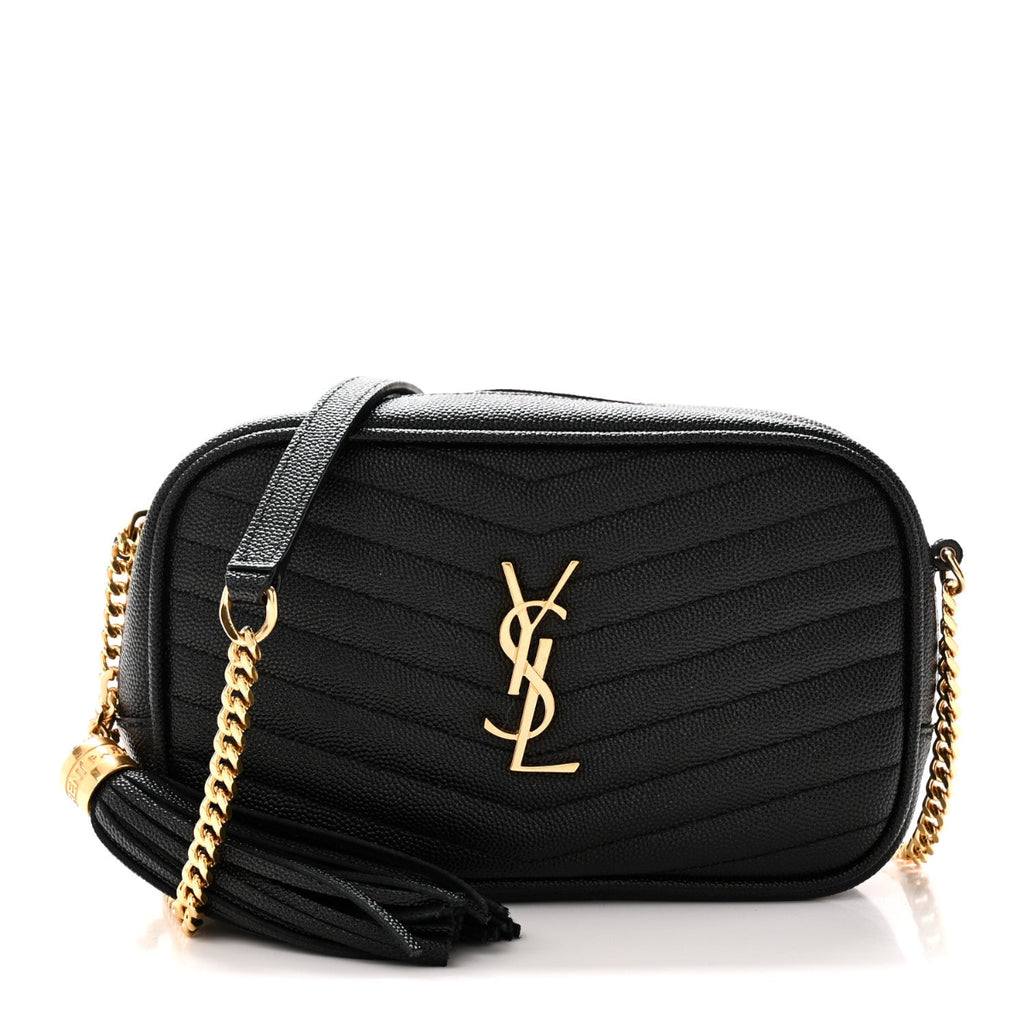 Grain De Poudre Matelasse Monogram Mini Lou Camera Bag Black