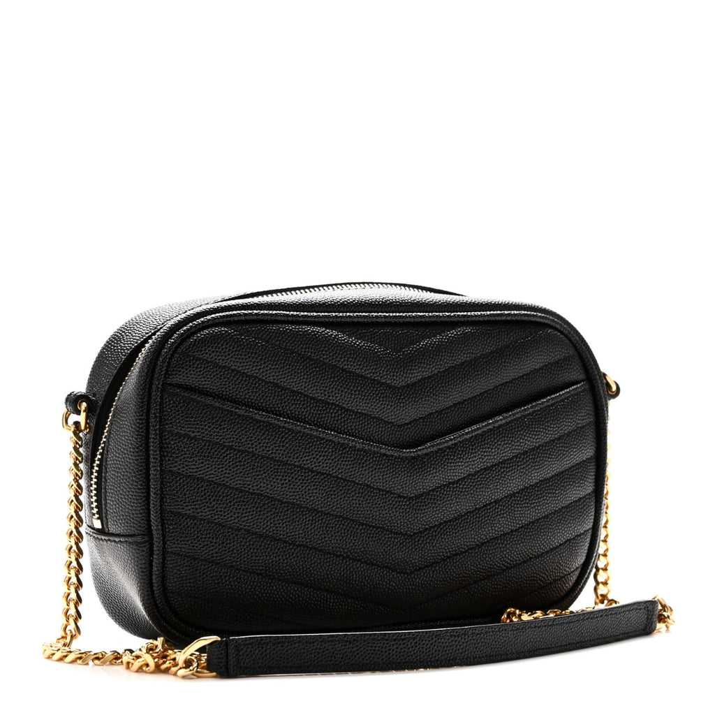 Grain De Poudre Matelasse Monogram Mini Lou Camera Bag Black