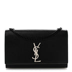 Grain De Poudre Medium Classic Monogram Kate Satchel Black White