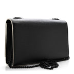 Grain De Poudre Medium Classic Monogram Kate Satchel Black White