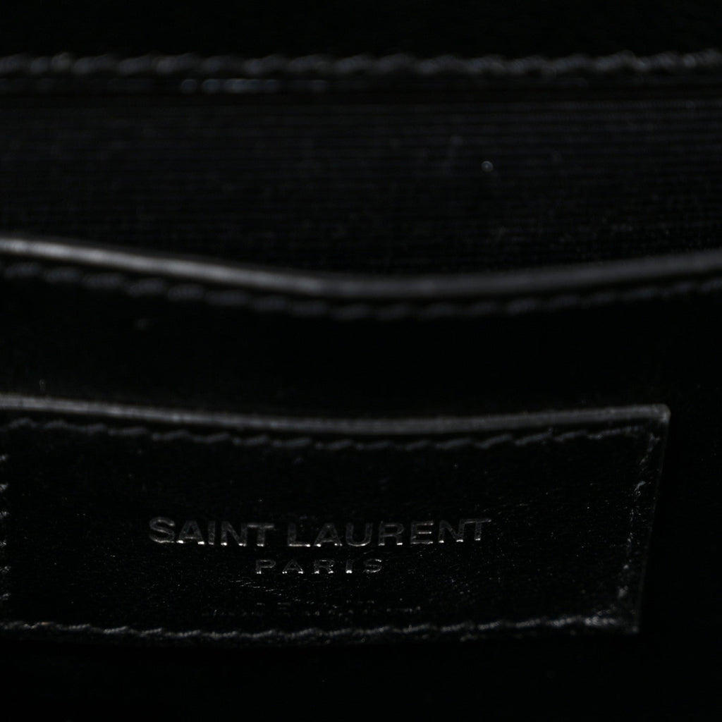 Grain De Poudre Medium Classic Monogram Kate Satchel Black White