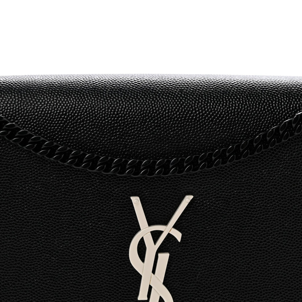 Grain De Poudre Medium Classic Monogram Kate Satchel Black White