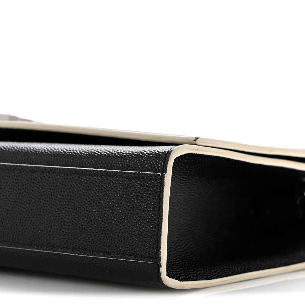 Grain De Poudre Medium Classic Monogram Kate Satchel Black White