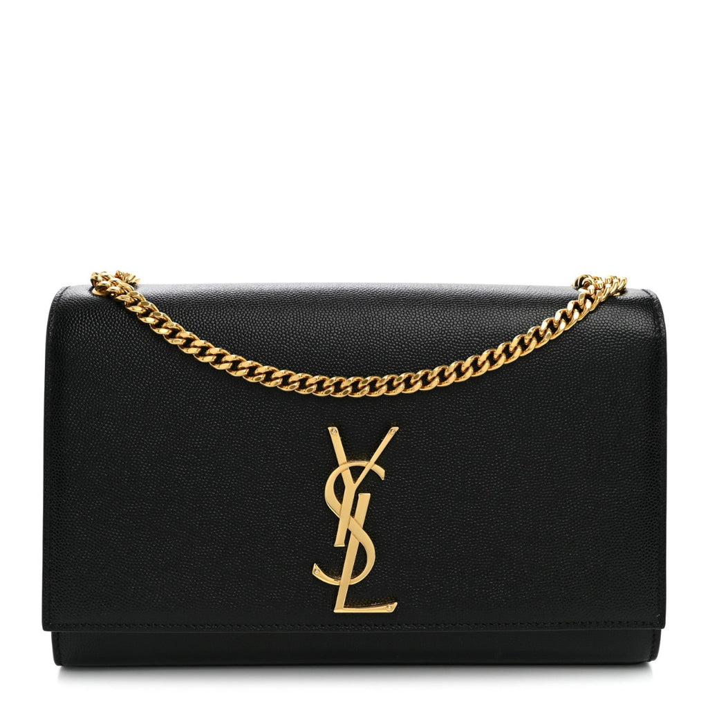Grain De Poudre Medium Classic Monogram Kate Satchel Black