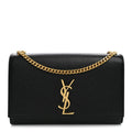 Grain De Poudre Medium Classic Monogram Kate Satchel Black