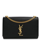 Grain De Poudre Medium Classic Monogram Kate Satchel Black