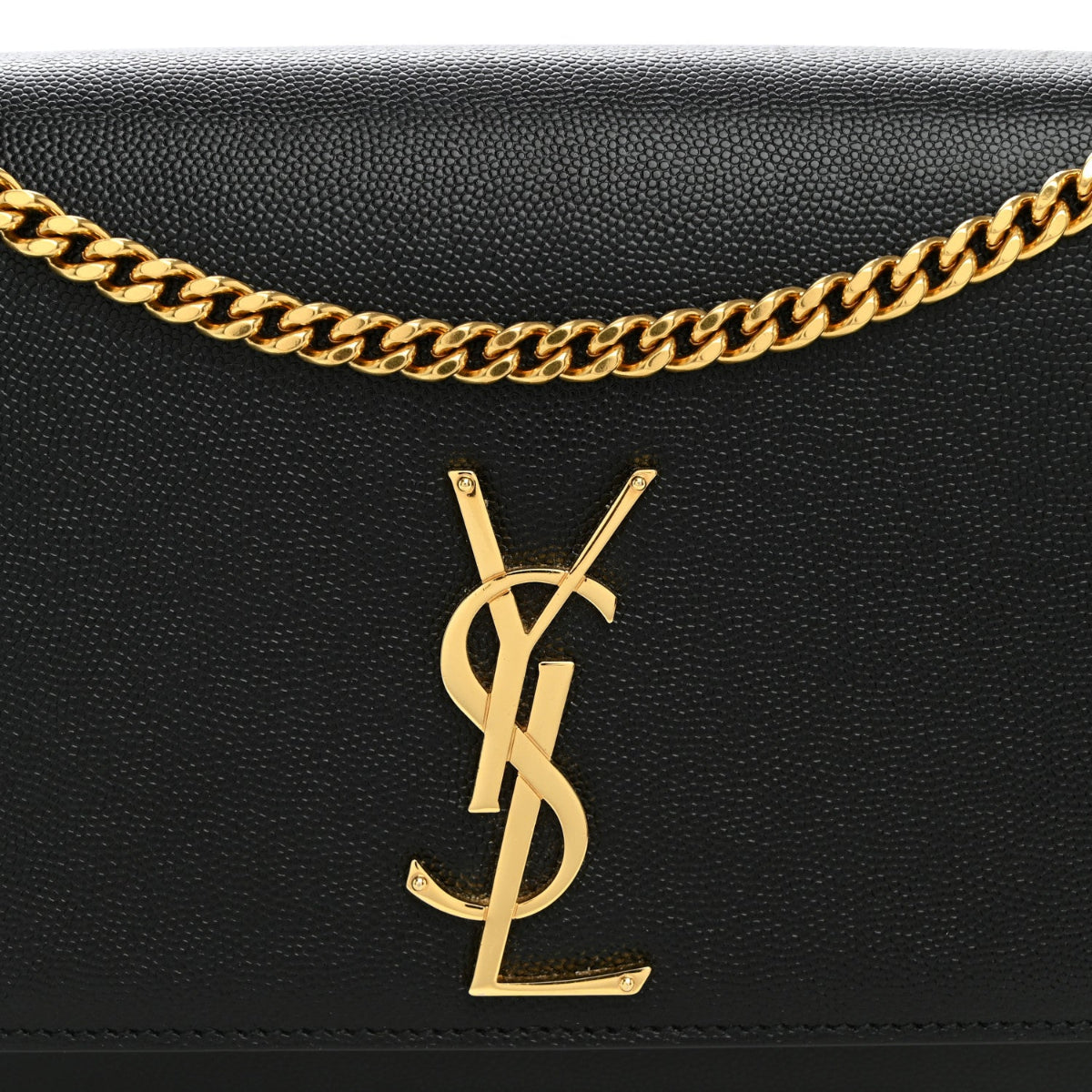 Grain De Poudre Medium Classic Monogram Kate Satchel Black