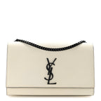 Grain De Poudre Medium Classic Monogram Kate Satchel Porcellana Black