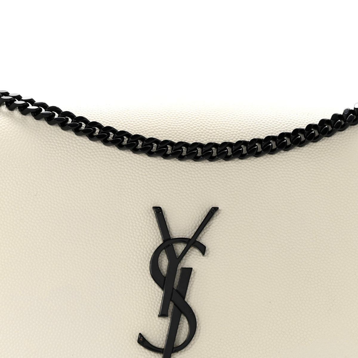 Grain De Poudre Medium Classic Monogram Kate Satchel Porcellana Black