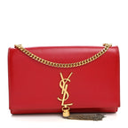 Grain De Poudre Medium Classic Monogram Kate Tassel Satchel Rouge Eros