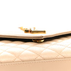 Grain De Poudre Textured Mixed Matelasse Medium Triquilt Monogram Satchel Dark Beige