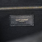 Grain De Poudre Textured Mixed Matelasse Triquilt Large Monogram Satchel Anthracite