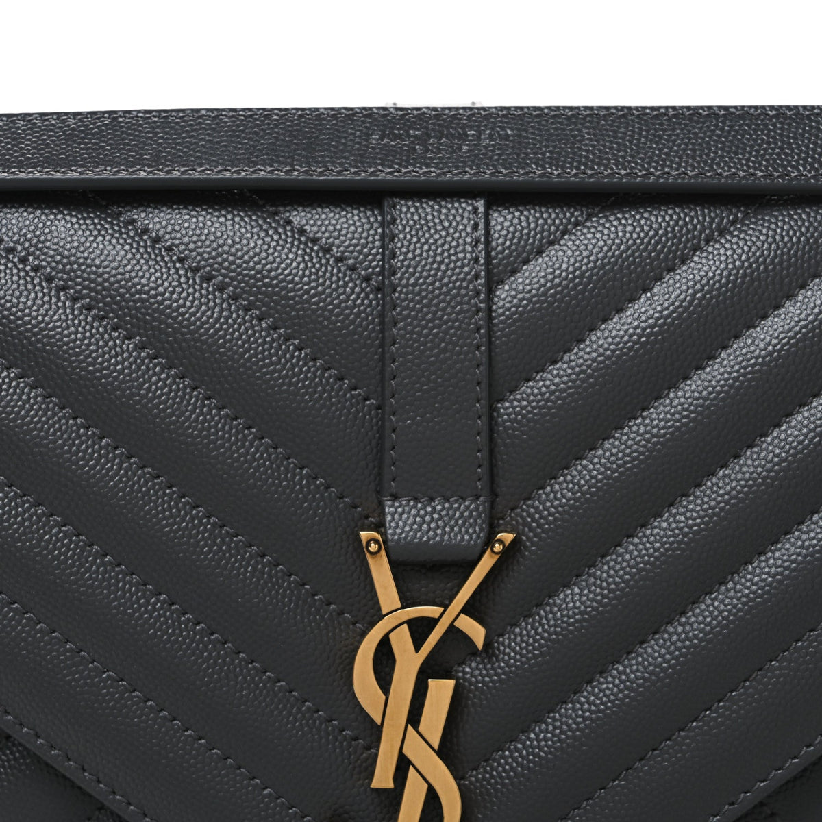 Grain De Poudre Textured Mixed Matelasse Triquilt Large Monogram Satchel Anthracite