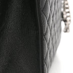 Grain De Poudre Textured Mixed Matelasse Triquilt Medium Monogram Satchel Black