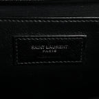 Grain De Poudre Textured Mixed Matelasse Triquilt Medium Monogram Satchel Black