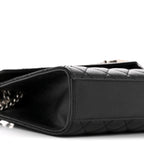 Grain De Poudre Textured Mixed Matelasse Triquilt Medium Monogram Satchel Black