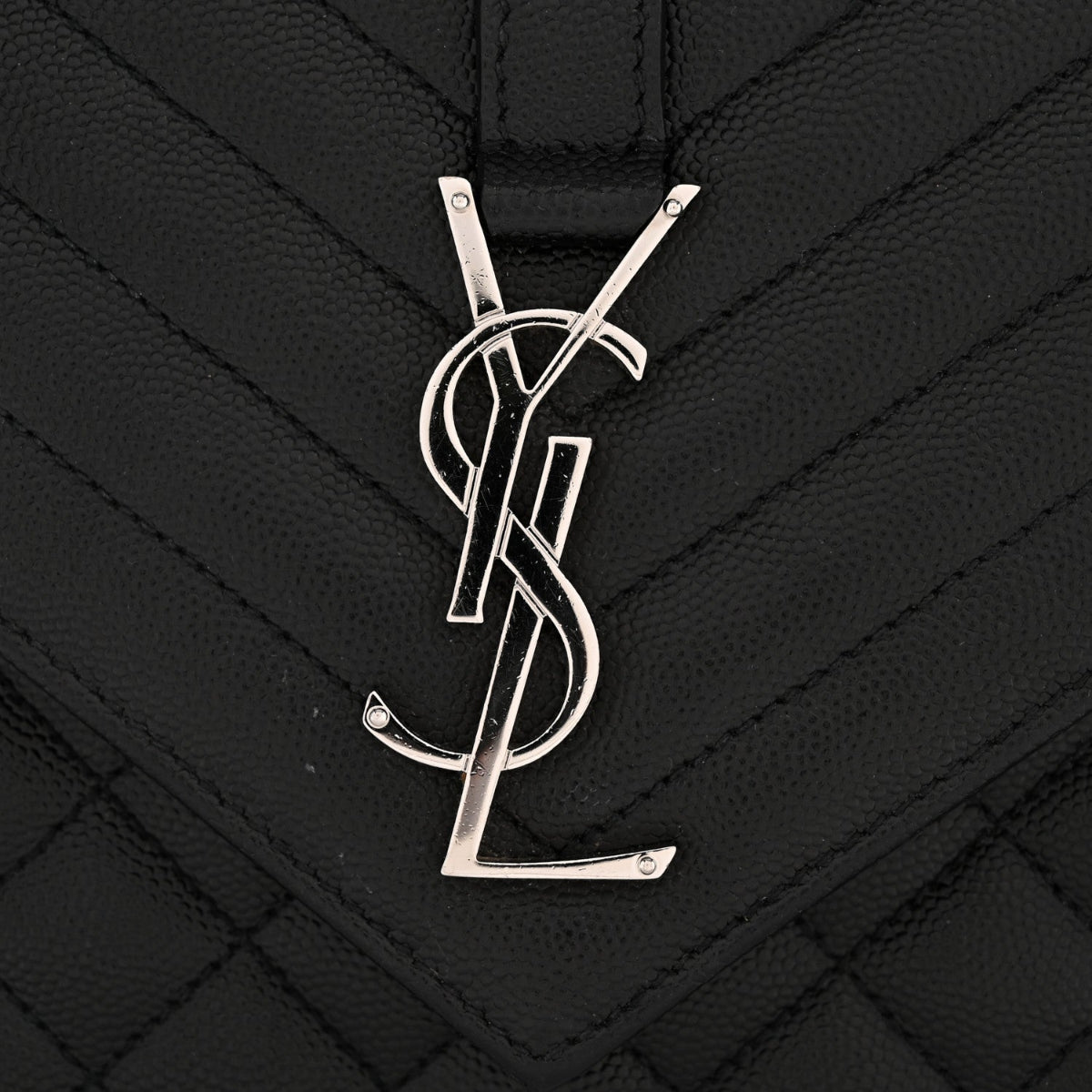 Grain De Poudre Textured Mixed Matelasse Triquilt Medium Monogram Satchel Black