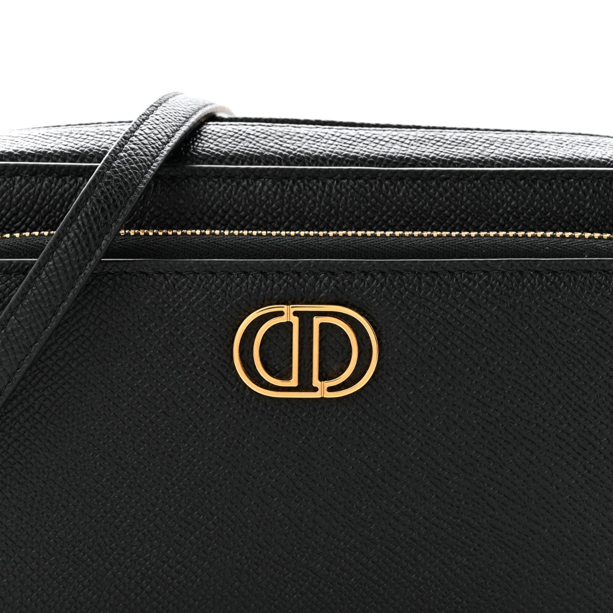 Grained Calfskin Caro Double Pouch Black