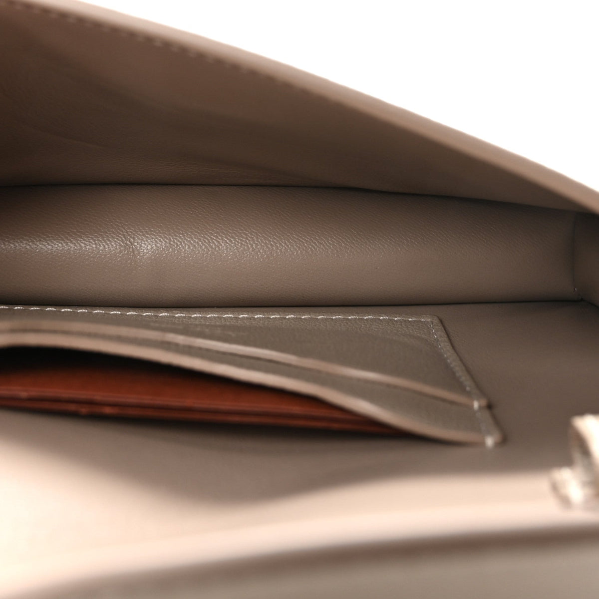 Grained Calfskin Extra Pochette Snowflakes Dove Antique Silver