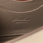 Grained Calfskin Extra Pochette Snowflakes Dove Antique Silver